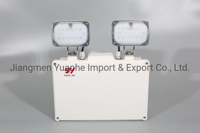 Wasserdichtes LED-Notlicht mit zwei Köpfen und zwei Spots