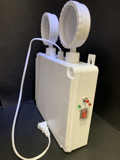 LED-Notfalllampe mit wiederaufladbarem Akku, wasserdicht, 2 x 10 W, Doppelkopflampe