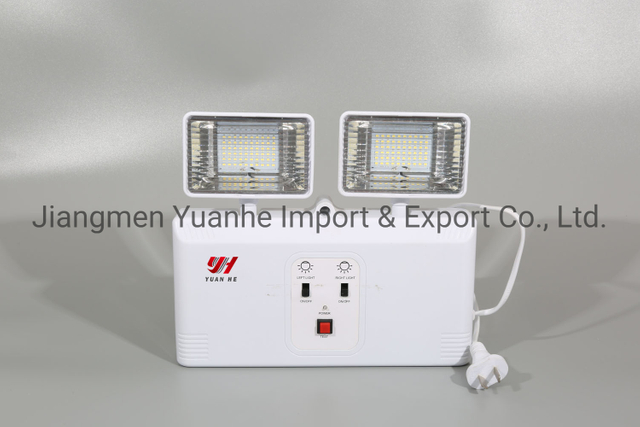 Kompakte LED-Notleuchte mit zwei Köpfen und zwei Spots