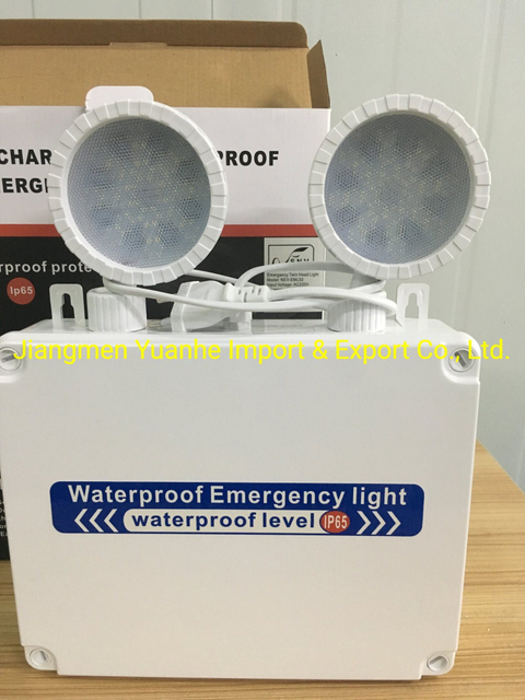 LED-Notfallleuchte mit zwei Köpfen, 2 x 5 W, IP65 wasserdicht