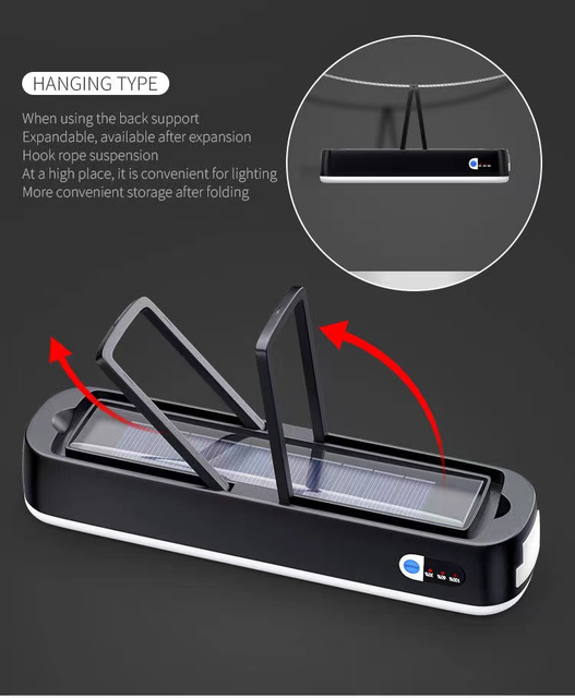 Maßgeschneiderte tragbare neue verkaufende multifunktionale wiederaufladbare Solarpanel-Notfall-LED-Solarleuchten 